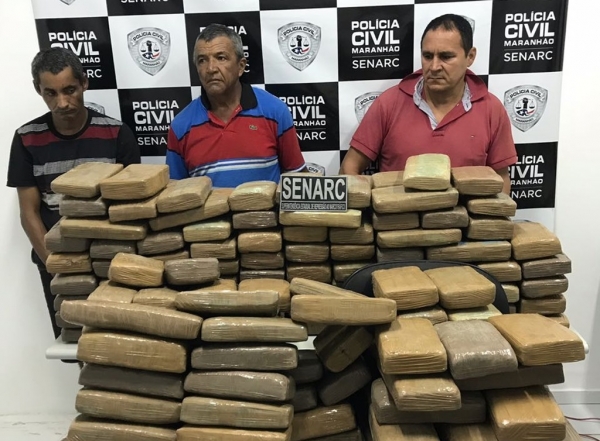 Trio é preso por suspeita de tráfico de 300 kg de maconha no Maranhão
