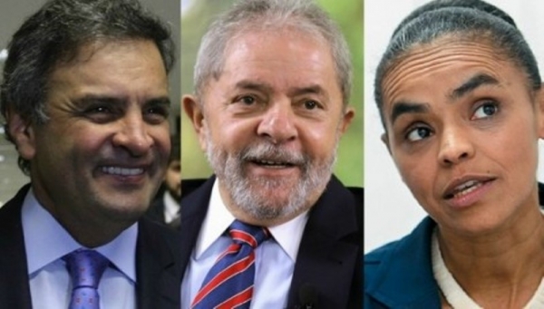 Aécio lidera intenção de voto espontânea, seguido por Lula e Marina