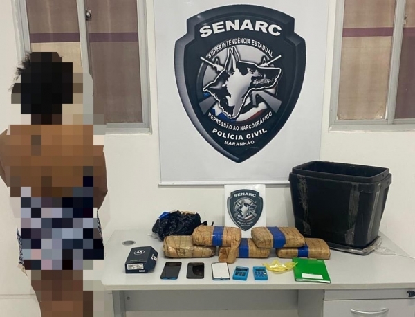 POLÍCIA CIVIL PRENDE MULHER COM CINCO TABLETES DE MACONHA EM SÃO LUÍS