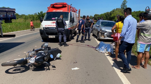 MARANHÃO - Colisão entre carro e motocicleta deixa uma pessoa morta na BR-135