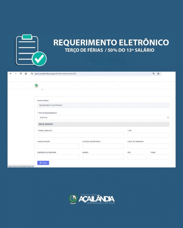 SEMAD CRIA SERVIÇO ONLINE PARA SERVIDOR PÚBLICO DE AÇAILÂNDIA 