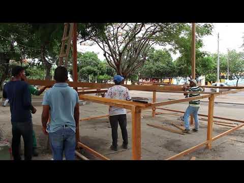 AÇAILÂNDIA - Preparativos da decoração de natal