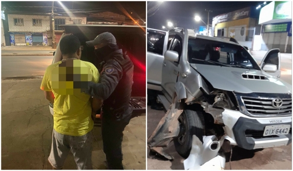 Motorista com sinais de embriaguez colide caminhonete em moto de policial militar que estava em serviço