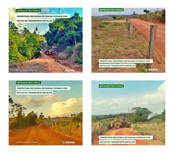 PREFEITURA RECUPERA ESTRADAS VICINAIS COM ROTAS DO TRANSPORTE ESCOLAR