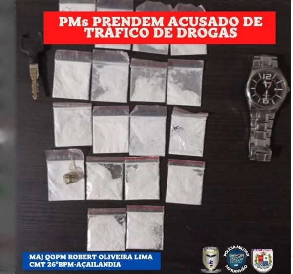 AÇAILÂNDIA: POLÍCIA MILITAR PRENDE HOMEM POR TRÁFICO DE DROGAS NO ASSENTAMENTO 50-BIS