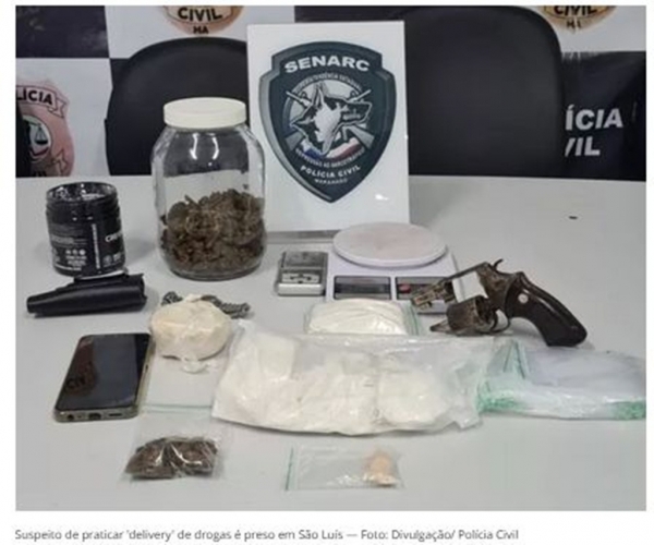 Suspeito de praticar 'delivery' de drogas é preso em São Luís