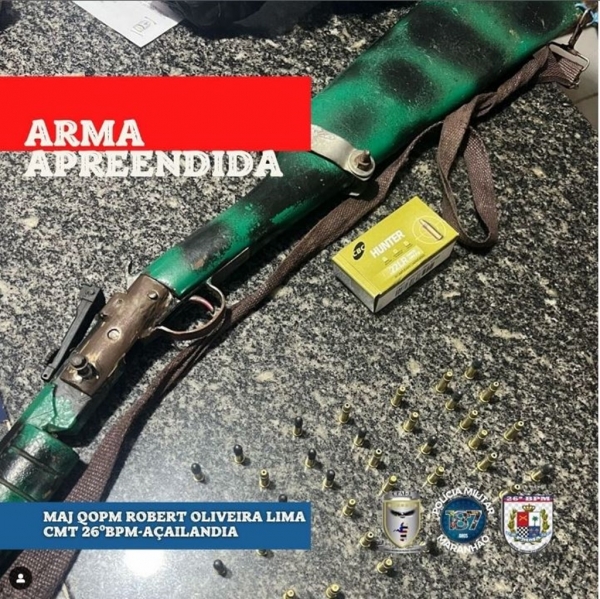 AÇAILÂNDIA- POLÍCIA MILITAR TIRA DE CIRCULAÇÃO MAIS UMA ARMA DE FOGO NA OPERAÇÃO TRANSPORTE SEGURO