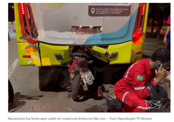 Morre motociclista que colidiu em traseira de ônibus em São Luís