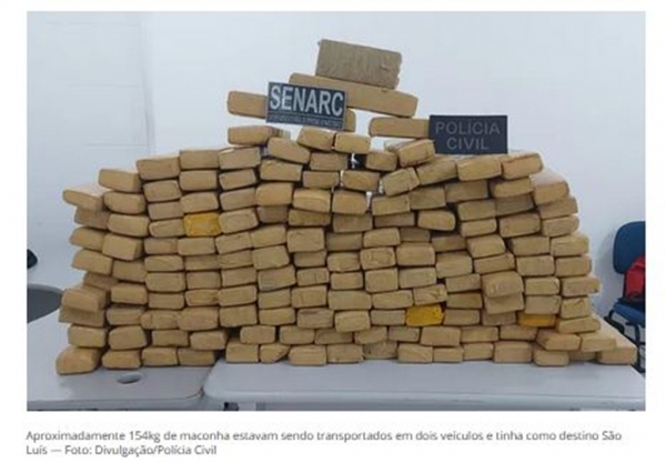 Polícia Civil apreende mais de 100 kg de maconha dentro de dois veículos no MA