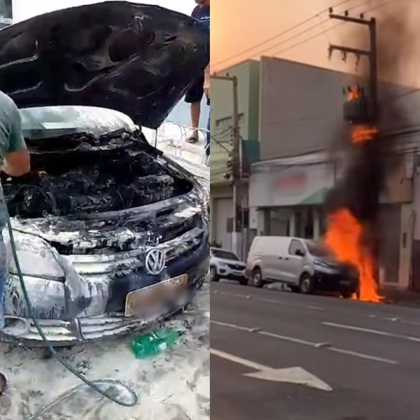 DOIS CARROS PEGAM FOGO EM RUAS DIFERENTES NO CENTRO DE IMPERATRIZ