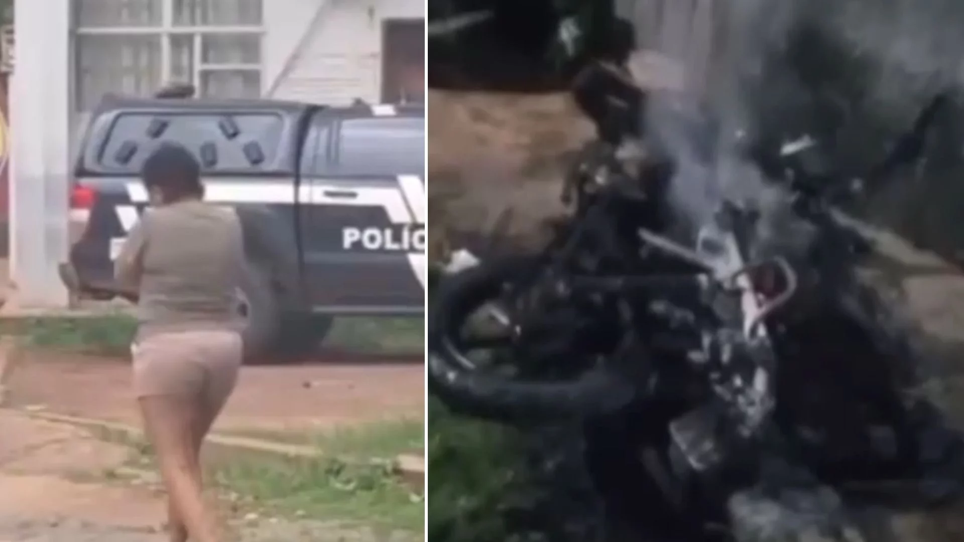 VÍDEO: HOMEM DÁ CARONA PARA EX-COMPANHEIRA E TEM MOTO INCENDIADA