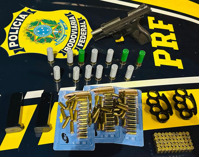 Homem é preso com arma de fogo e grande quantidade de munições na BR-316, em Caxias