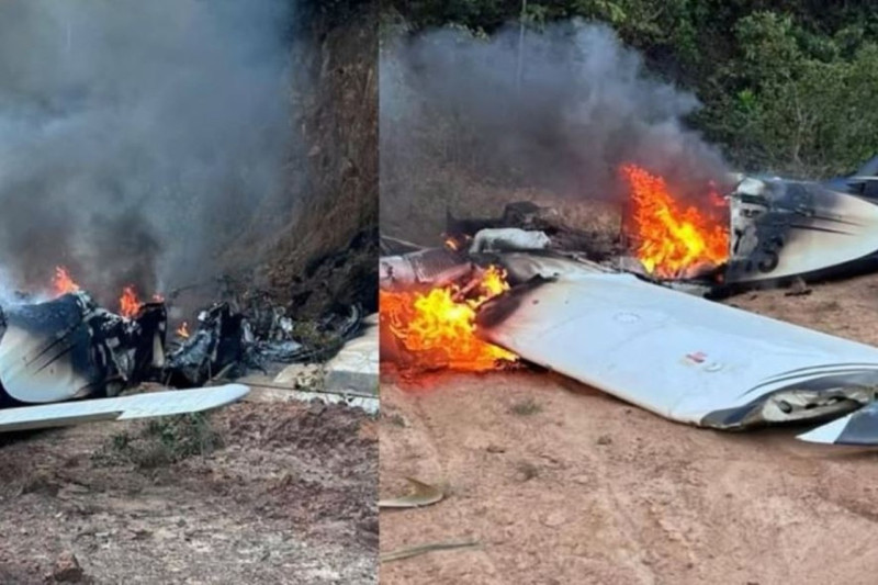  VÍDEO: AVIÃO DE PEQUENO PORTE CAI E PEGA FOGO NA ÁREA DO AEROPORTO DE PAÇO DO LUMIAR; CINCO PESSOAS FICAM FERIDAS