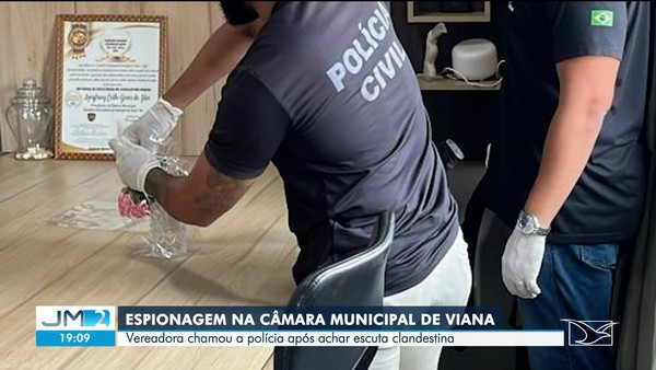 POLÍCIA ENCONTRA EQUIPAMENTO DE ESPIONAGEM NO GABINETE DA PRESIDENTE DA CÂMARA DE VIANA, NO MA