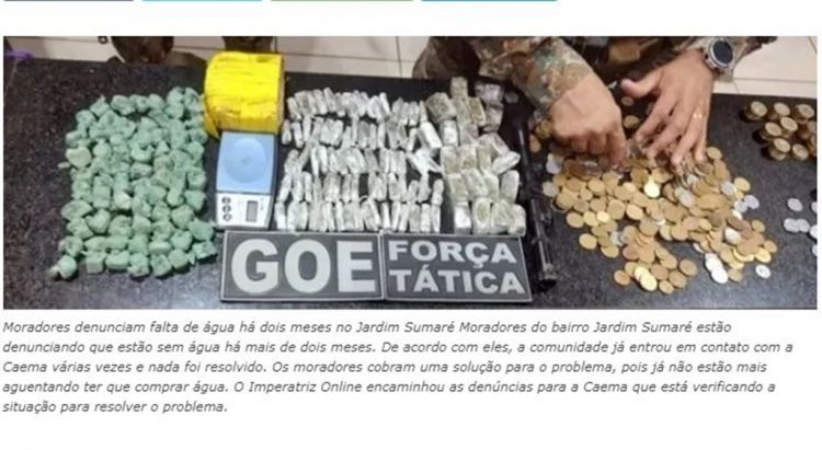 POLÍCIA APREENDE DROGAS, ARMAS E DINHEIRO EM OPERAÇÃO NO SUL DO MARANHÃO