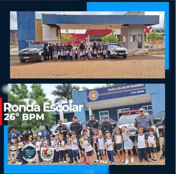 AÇAILÂNDIA – ALUNOS DE ESCOLA PARTICULAR VISITAM O 26⁰ BATALHÃO DE POLÍCIA MILITAR