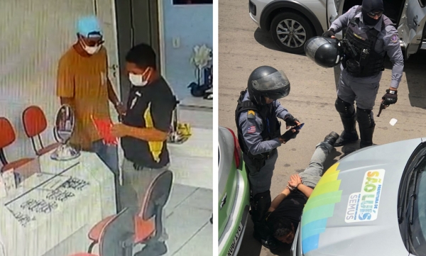  VÍDEO: Assaltante é baleado e comparsa é preso após assalto a ótica em São Luís