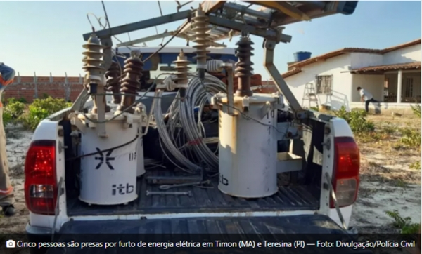 Operação prende cinco pessoas suspeitas de furto de energia elétrica no MA e PI