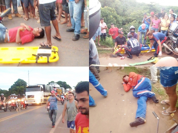 Acidente na BR-010 entre duas motos deixa duas pessoas feridas