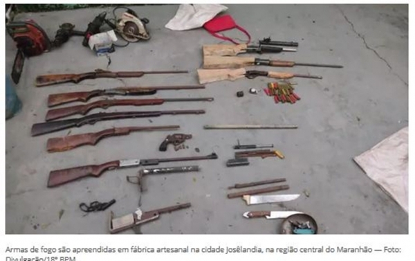 Armas de fogo são apreendidas em fábrica artesanal na cidade Josêlandia, na região central do Maranhão