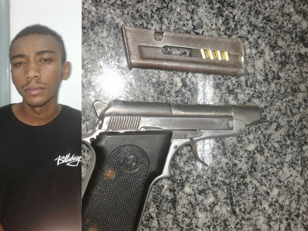 Homem é preso com pistola no centro de Açailândia.