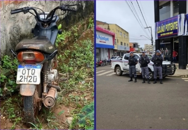 AÇAILÂNDIA – POLICIA MILITAR RECUPERA MOTO COM REGISTRO DE FURTO
