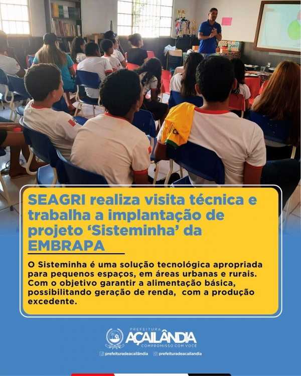 SEAGRI realiza visita técnica e trabalha a implantação de projeto ‘Sisteminha’ da EMBRAPA