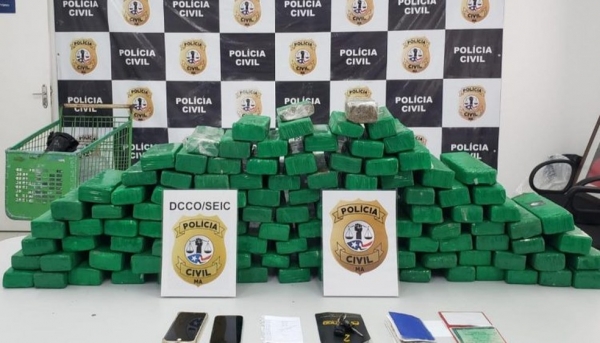 Polícia apreende quase 100 kg de maconha dentro de carro em São Luís