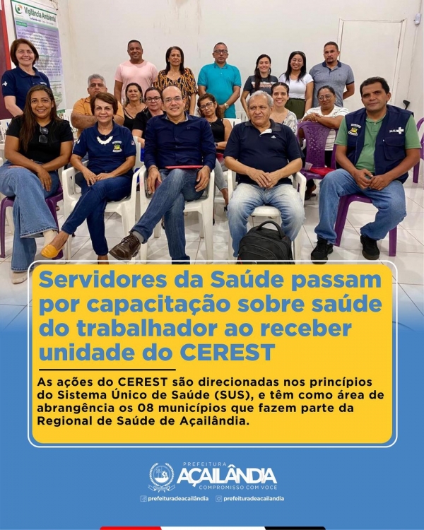 SERVIDORES DA SAÚDE PASSAM POR CAPACITAÇÃO SOBRE SAÚDE DO TRABALHADOR AO RECEBER UNIDADE DO CEREST