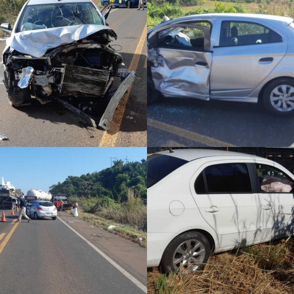 Automóvel perde o controle, roda na BR 010 e colide com outros dois veículos