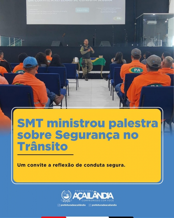 SMT ministrou palestra Segurança no Trânsito - um convite a reflexão de conduta segura
