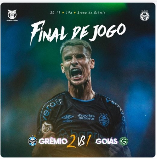 GRÊMIO VENCE PARA CONTINUAR VIVO NA LUTA PELO TÍTULO DO BRASILEIRO