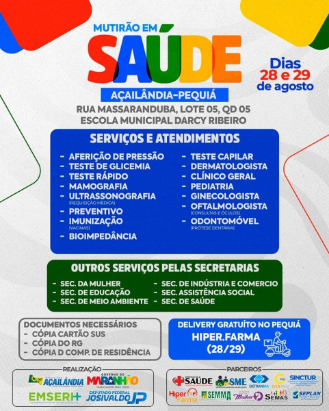 📢 MUTIRÃO DA SAÚDE EM AÇAILÂNDIA