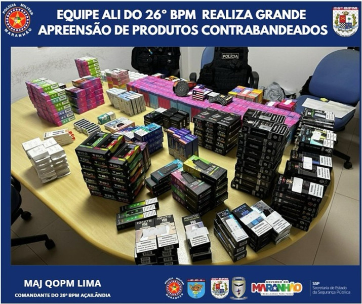 AÇAILÂNDIA – POLÍCIA MILITAR REALIZA GRANDE APREENSÃO DE PRODUTOS CONTRABANDEADOS